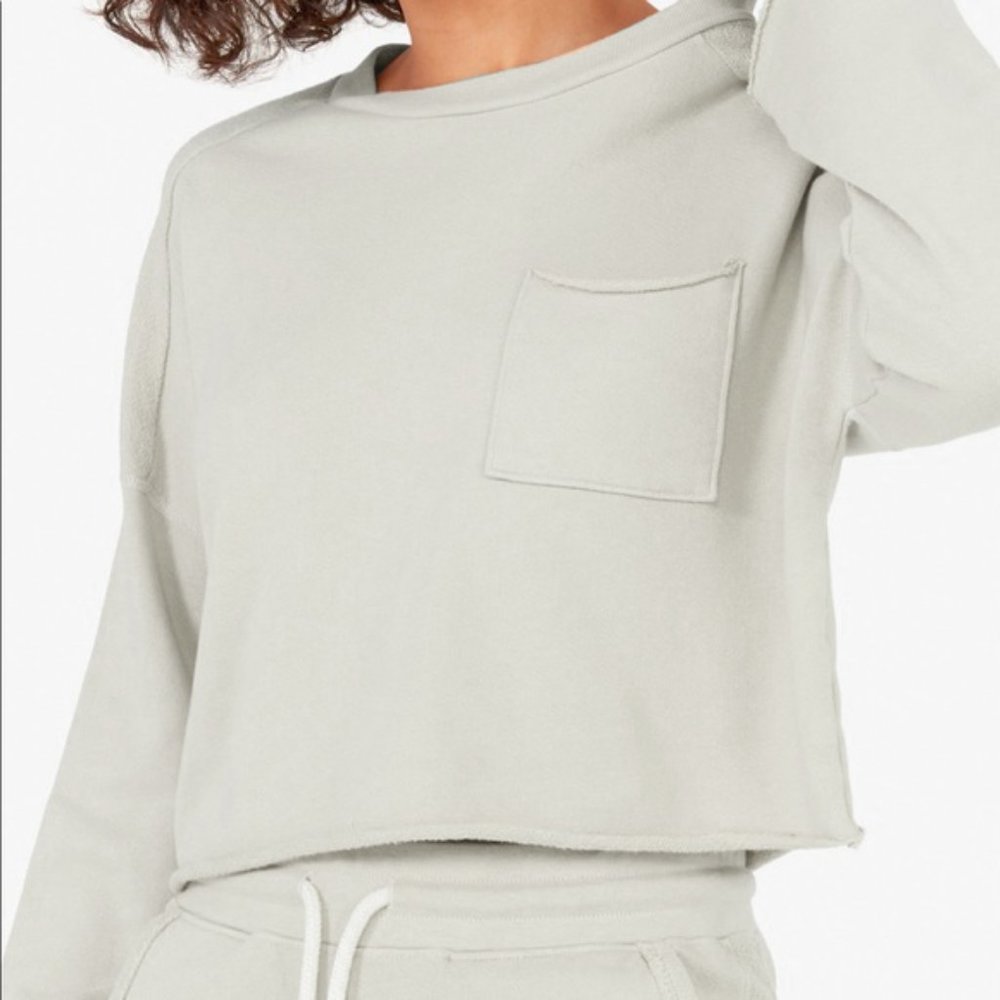Mate The Label Organic Terry Crop Pocket Sweatshirt